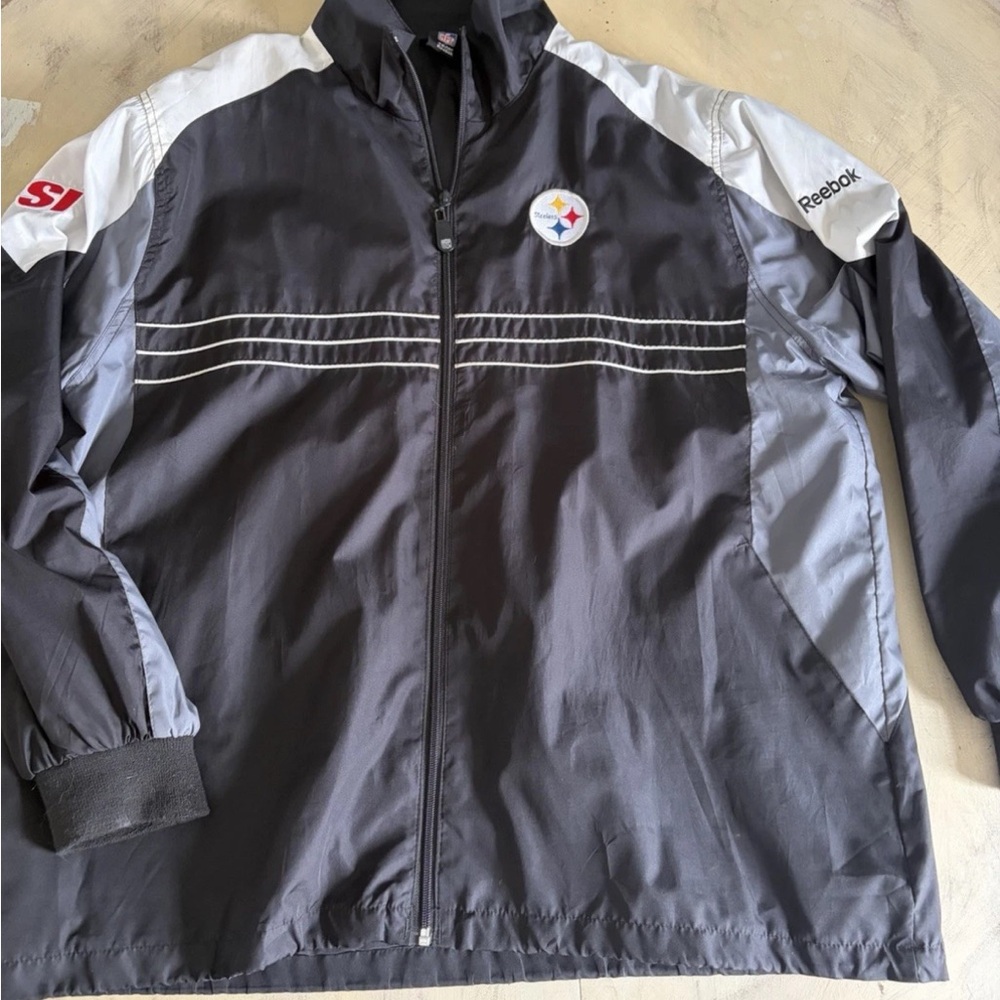Vintage Reebok NFL Pittsburgh Steelers Nylon Sports Illustrated Jacket XL